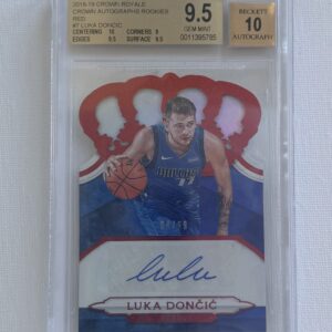 2018 Luka Doncic Crown Royale Red Crown Autographs Rookies RC BGS 9.5 Gem Mint 10 Auto
